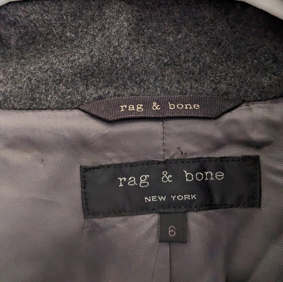 Rag & Bone Wool Cashmere Distressed Cropped Peacoat - Punk Grunge Goth Designer - Picture 5 of 14